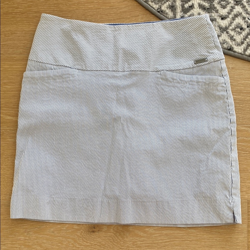 Blue and White Mini Pencil Skirt for Work
